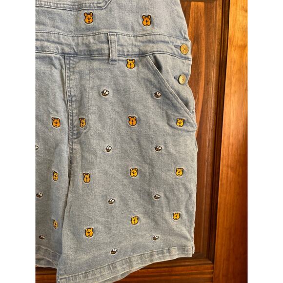 Disney Winnie the Pooh and honeybee embroidered overall shorts size 2X - Picture 2 of 6